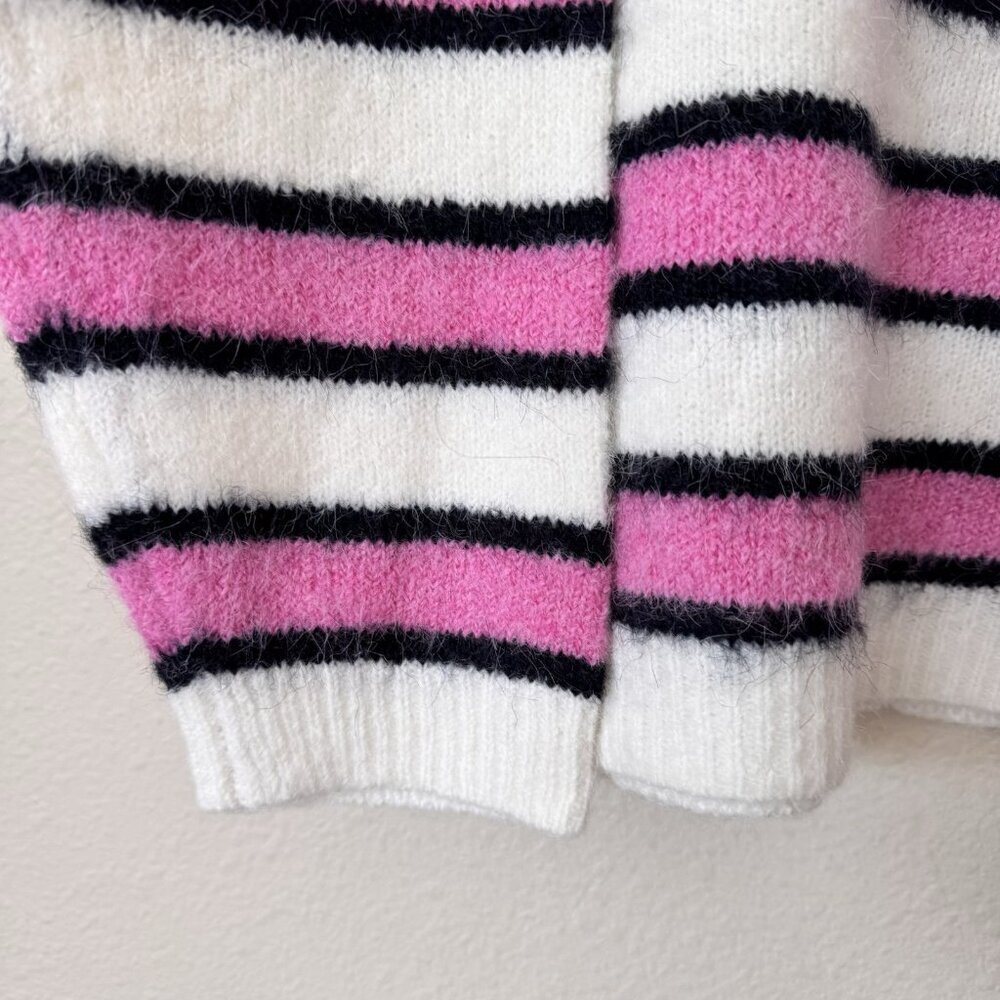 Fuzzy Striped Knit Sweater Y2K Rita Ora X Primark Hysteric Glamour Vibe Medium - Picture 3 of 6